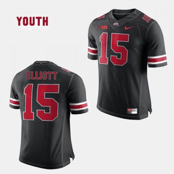 Ohio State Buckeyes Ezekiel Elliott Youth #15 Black College Football Jersey 2404RBXU7